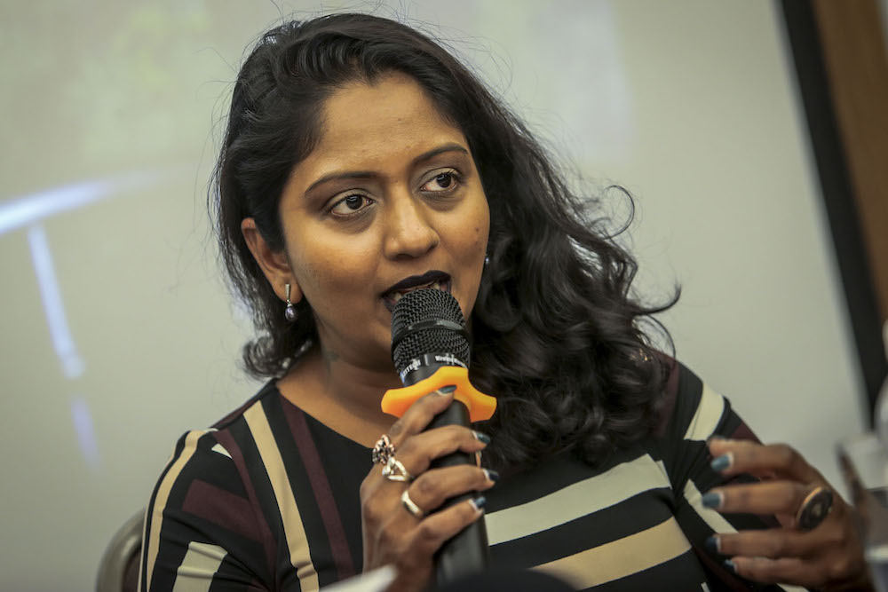 Executive Director Amnesty International, Shamini Darshni Kaliemuthu, at the launch of Amnesty International Human Development Report, November 29, 2018. u00e2u20acu201d Picture by Hari Anggara