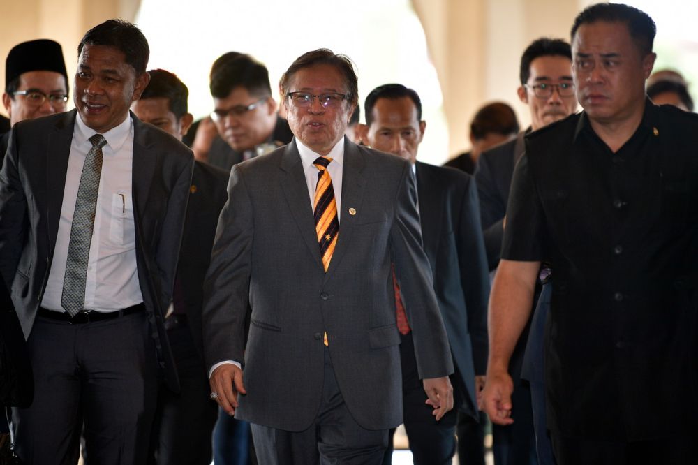 Sarawak Chief Minister Datuk Patinggi Abang Johari Openg arrives to table the state Budget 2019 at the state legislative assembly in Kuching November 5, 2018. u00e2u20acu2022 Bernama pic