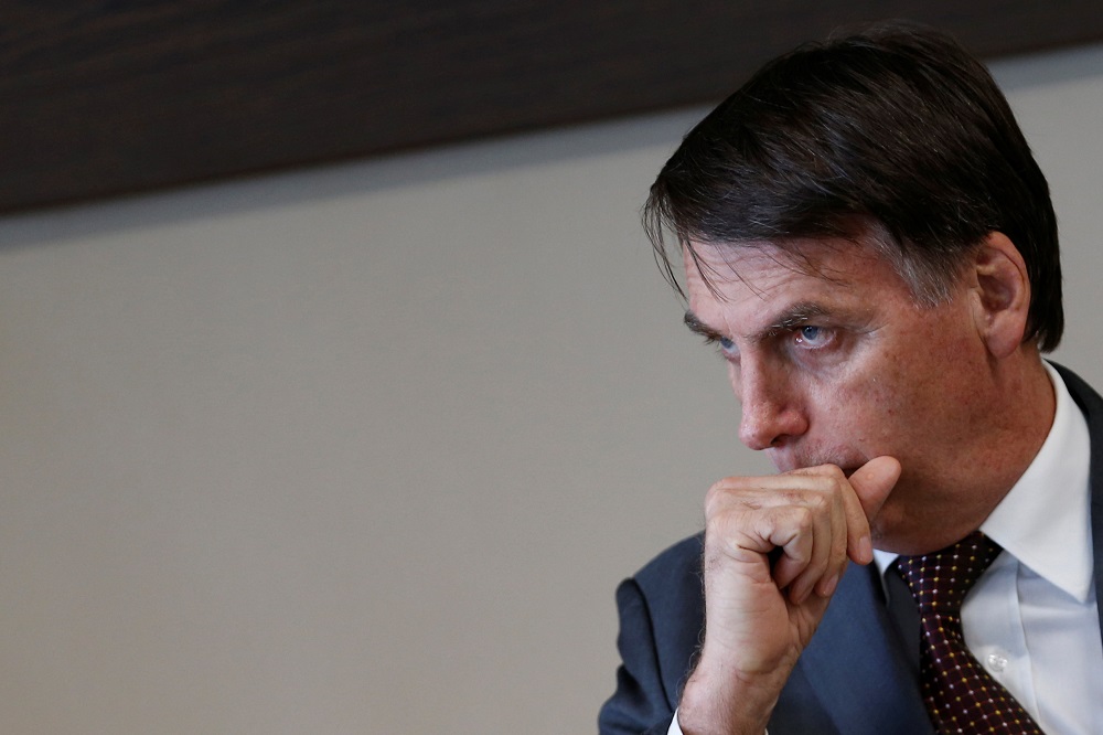 Brazil's President-elect Jair Bolsonaro reacts as he attends a meeting at the Superior Labor Court in Brasilia, Brazil November 13, 2018. u00e2u20acu201d Reuters pic