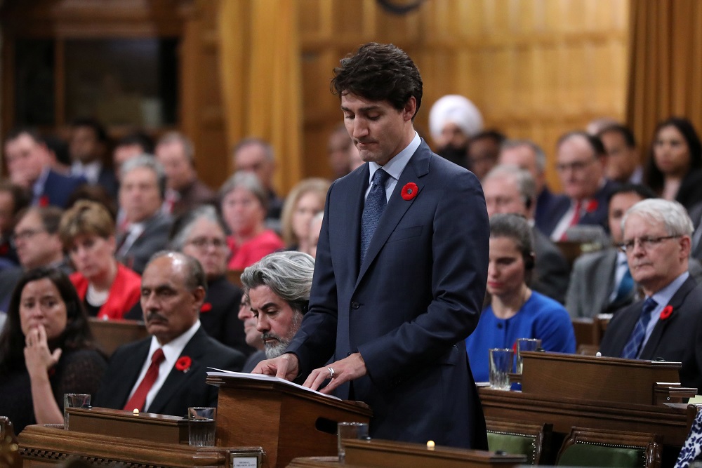Canada's Prime Minister Justin Trudeau delivers a formal apology over the fate of the MS St. Louis and its passengers, in the House of Commons on Parliament Hill in Ottawa, Ontario, Canada November 7, 2018. u00e2u20acu201d Reuters pic