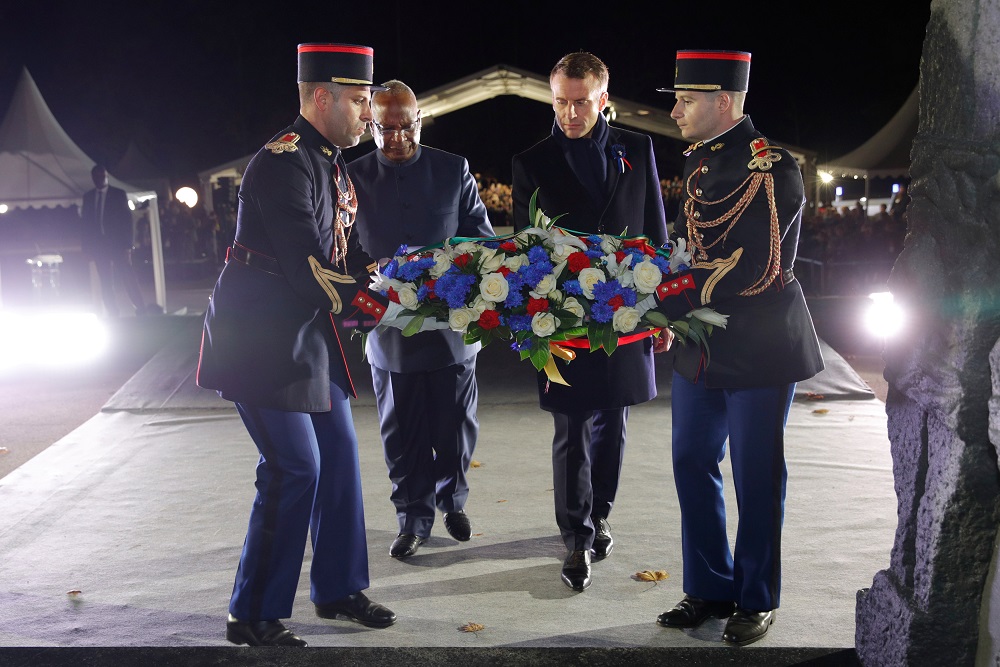 French President Emmanuel Macron and Maliu00e2u20acu2122s President Ibrahim Boubacar Keita lay a wreath as they attend a ceremony at the parc de Champagne in Reims, Eastern France, November 6, 2018 as part of a World War One commemoration tour. u00e2u20acu201d Reuters pic 