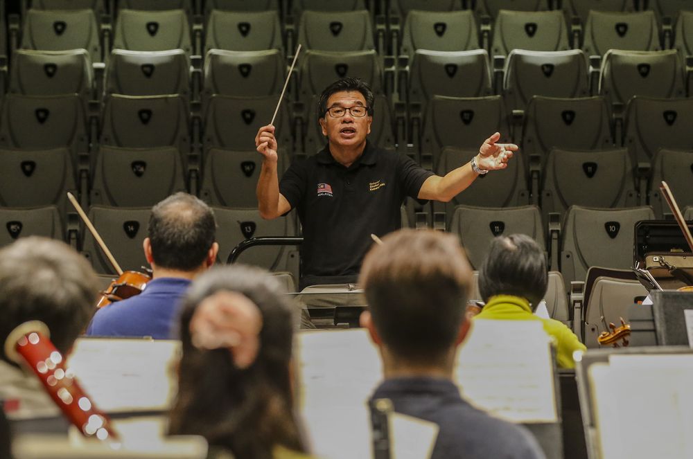 NSO musicians rehearse ahead of the 25th Anniversary Concert. u00e2u20acu201d Picture by Firdaus Latif