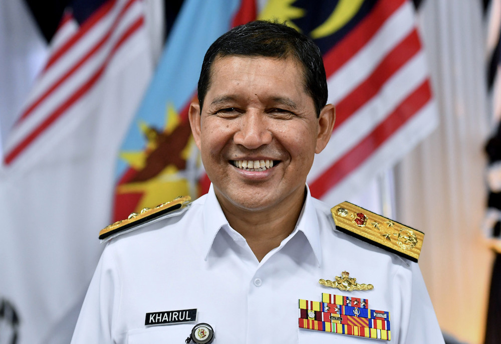 Vice Admiral Datuk Khairul Anuar Yahya smiles during the handover of duties ceremony in Kuala Lumpur November 30, 2018. u00e2u20acu201d Bernama pic