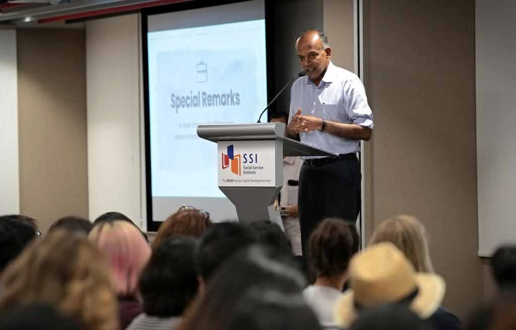 Law Minister K Shanmugam at the launch of the Aim for Zero campaign on November 26, 2018. The campaign is organised by the Association of Women for Action and Research to put an end to sexual violence. u00e2u20acu201d Nuria Ling/TODAY pic 