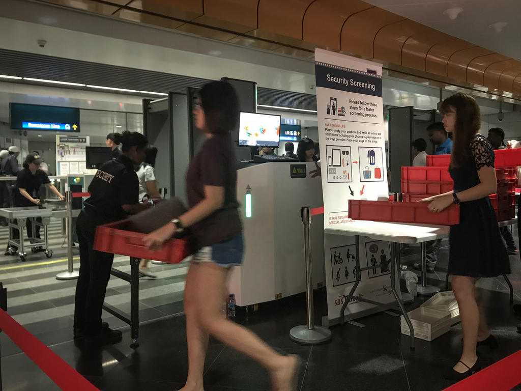 Photo of a security drill jointly conducted by the LTA and SBS Transit in early February 2018. u00e2u20acu201d TODAY pic