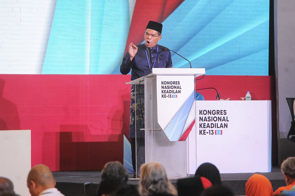 PKR secretary-general Datuk Saifuddin Nasution Ismail speaks during the PKR National Congress 2018 in Shah Alam November 17, 2018. u00e2u20acu2022 Picture by Shafwan Zaidon