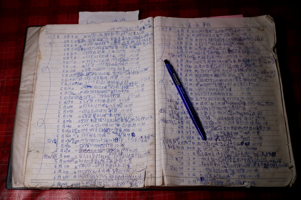 A notebook of 26-year-old Chen Hong-zhi, who suffers from short-term memory loss, shows his daily notes at his home in Hsinchu, Taiwan July 31, 2018. ― Reuters pic