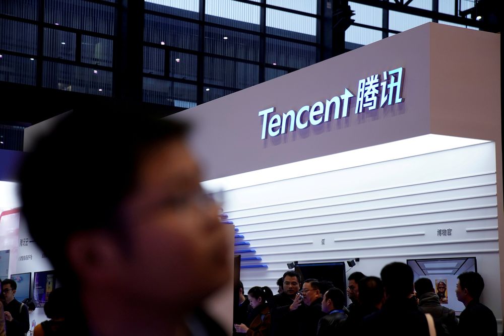 A sign of Tencent is seen during the fourth World Internet Conference in Wuzhen, Zhejiang province, China December 3, 2017. u00e2u20acu201d Reuters pic