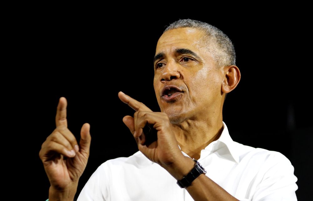 Barack Obama walks onstage as he campaigns for Democrats including US Senator Bill Nelson and and Gubernatorial candidate Andrew Gillum in Miami November 2, 2018. u00e2u20acu2022 Reuters pic 