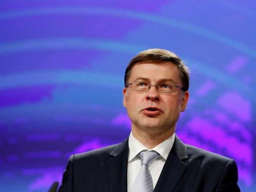 European Commission Vice-President Valdis Dombrovskis holds a news conference in Brussels, Belgium May 23, 2018. u00e2u20acu201d Reuters pic