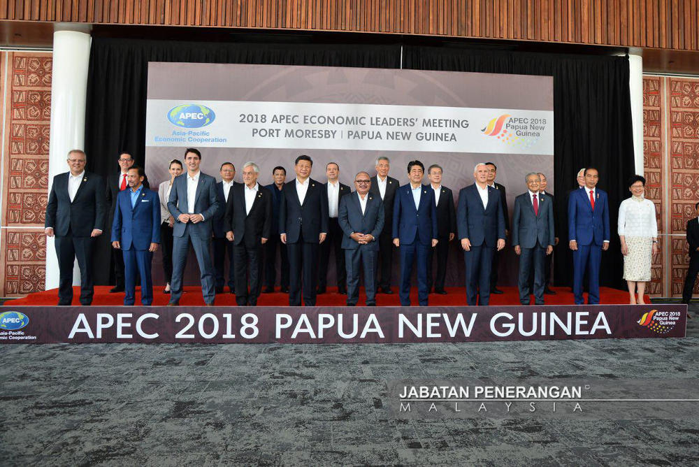 Leaders of the 21-member Asia Pacific Economic Cooperation (Apec) bloc at the Apec 2018 Summit in Port Moresby, Papua New Guinea November 18, 2018. u00e2u20acu201d Picture courtesy of Information Dept