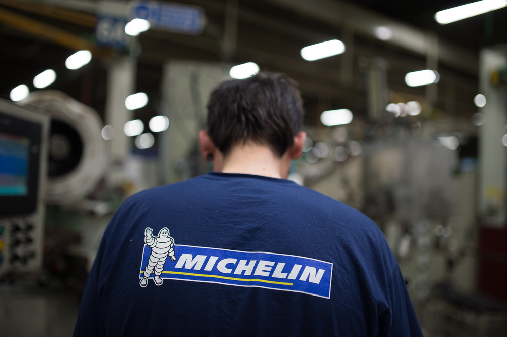 An employee of French tyre maker Michelin  at the Michelin truck tyres factory of La roche-sur-Yon, western France April 22, 2016. u00e2u20acu201d AFP pic