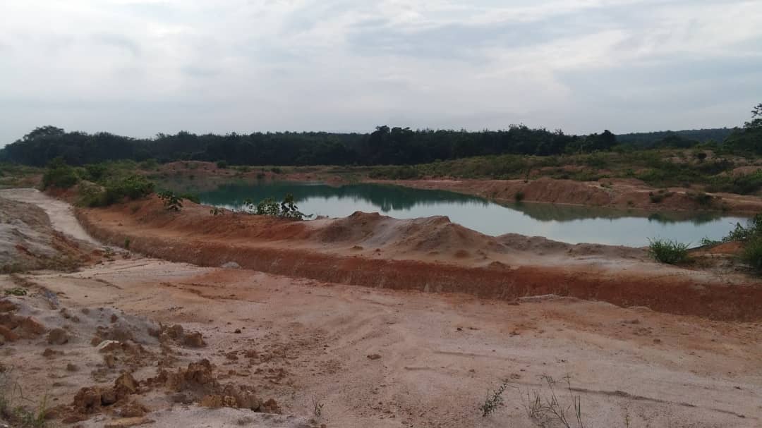 Part of Sungai Linggiu and Sungai Sayong allegedly used for sand-mining. u00e2u20acu201d Picture by Ben Tan