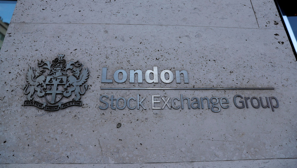 Signage seen outside the entrance of the London Stock Exchange August 23, 2018. u00e2u20acu201d Reuters pic