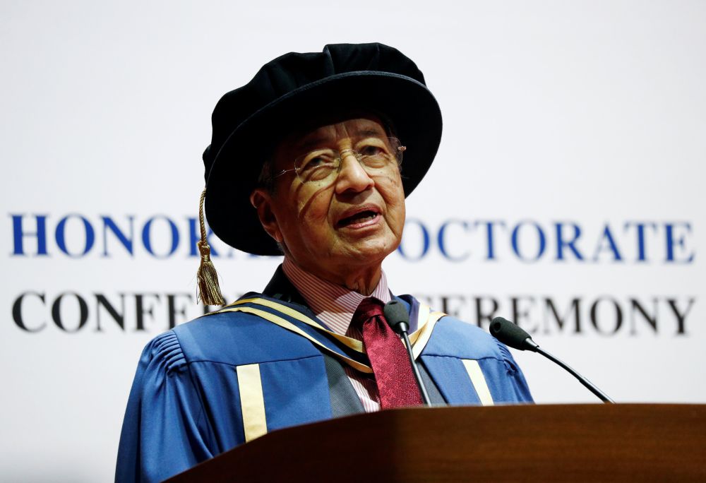Malaysia's Prime Minister Tun Dr Mahathir Mohamad speaks after he was conferred an honorary Doctor of Laws degree at the National University of Singapore November 13, 2018. u00e2u20acu201d Reuters pic