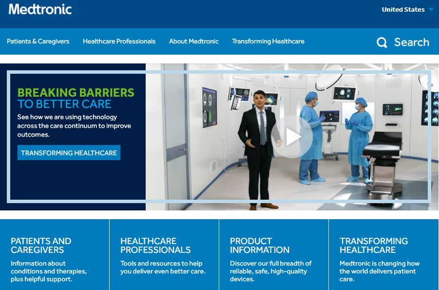 Medtronic makes devices for a significant range of medical problems. u00e2u20acu201d Image from Medtronic internet portal