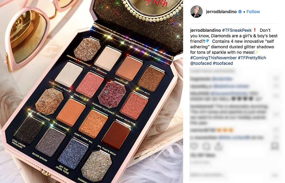 Jerrod Blandino teased new products from TooFaced on Instagram. u00e2u20acu201d AFP pic 