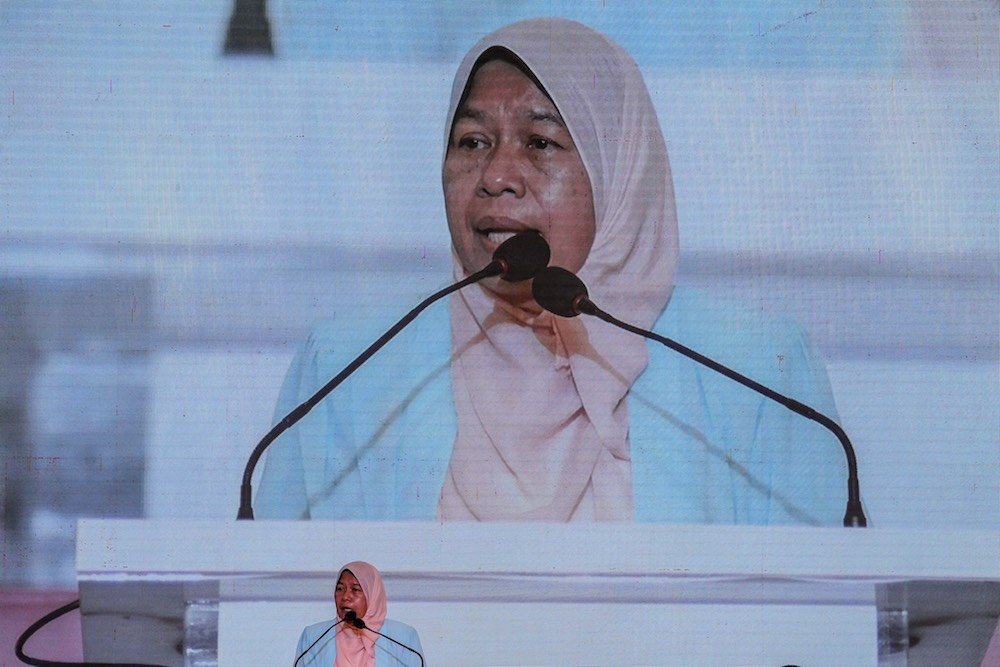 Zuraida Kamaruddin speaks at the 13th PKR National Congress in Shah Alam November 18, 2018. u00e2u20acu2022 Picture by Hari Anggara