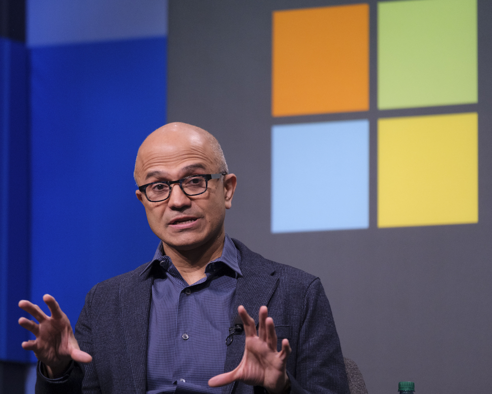 Microsoft CEO Satya Nadella answers a shareholderu00e2u20acu2122s question during the Microsoft Annual Shareholders Meeting in Washington November 28, 2018. u00e2u20acu201d AFP pic