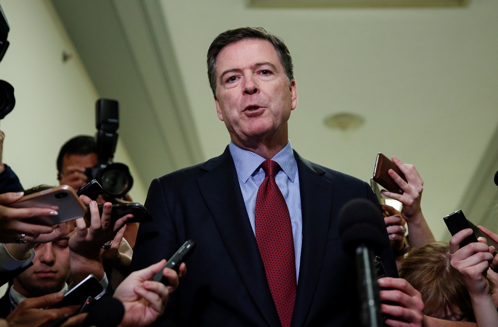 Former FBI Director James Comey speaks to the media after giving a private deposition to the House Judiciary and House Government and Oversight committees in Washington December 7, 2018. u00e2u20acu201d Reuters pic