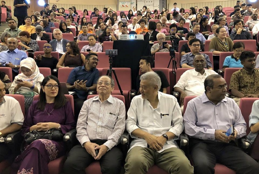 DAPu00e2u20acu2122s Lim Kit Siang (seated front row, third from right), at the launch of a book titled u00e2u20acu02dc509: The People Have Spokenu00e2u20acu2122 at Universiti Malaya in Kuala Lumpur December 7, 2018. u00e2u20acu201d Picture via Facebook/Lim Kit Siang