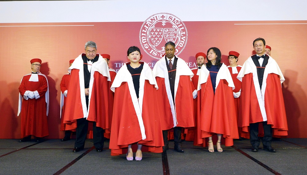 Some of the inductees include (from left to right): Lionel Lau, Agnes Chee Yan Wei, Reuben Suresh Arthur, Ho Mee Ling and AK Tan.