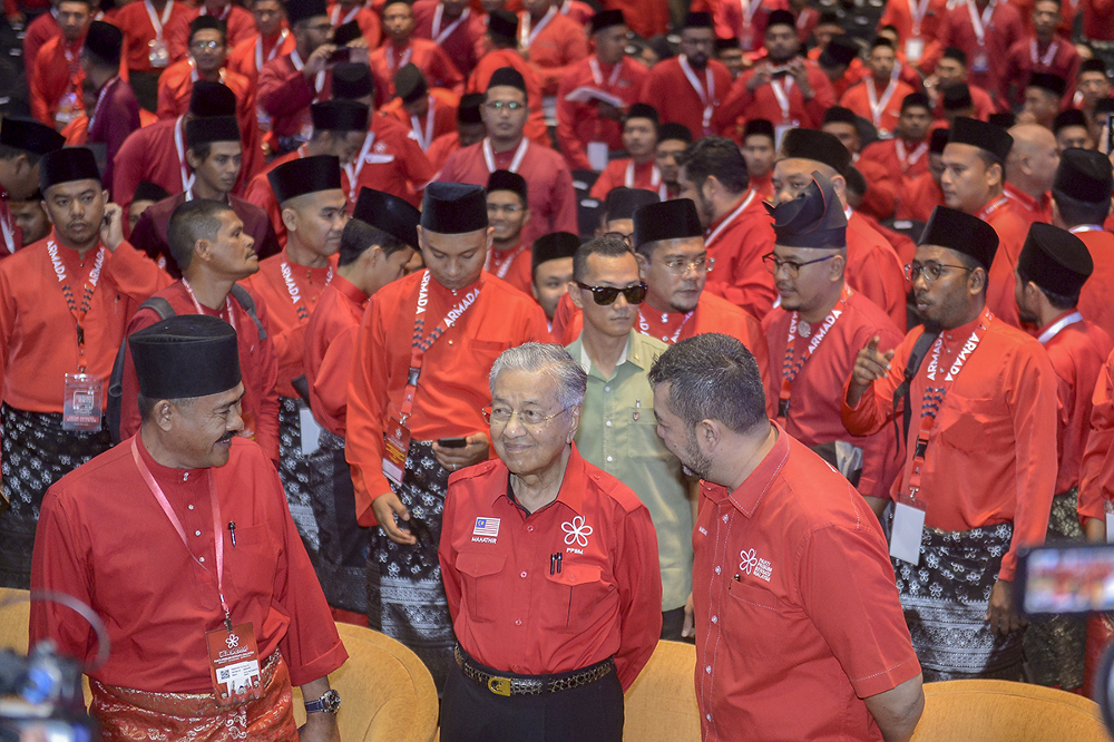 Parti Pribumi Bersatu Malaysia chairman Tun Dr Mahathir Mohamad is seen during their first annual general meeting in Putrajaya December 29, 2018. u00e2u20acu2022 Picture by Mukhriz Hazim