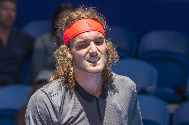Stefanos Tsitsipas of Greece reacts during his loss to Cameron Norrie of Britain in their first session men's singles match on day one of the Hopman Cup tennis tournament in Perth on December 29, 2018. u00e2u20acu201d Reuters pic