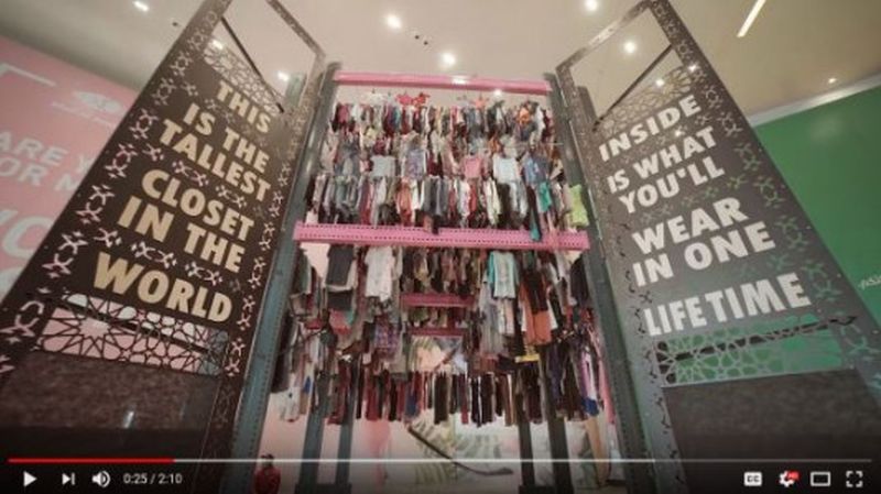 A screengrab of the u00e2u20acu02dcThis is the World's Tallest Closetu00e2u20acu2122 video on Youtube.