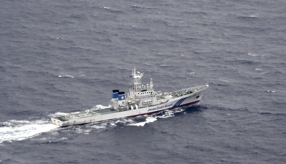 A Japan Coast Guard patrol vessel sails on the water at the area where two US Marine Corps aircraft have been involved in a mishap in the skies, off the coast of Kochi prefecture, December 6, 2018. u00e2u20acu201d Reuters pic