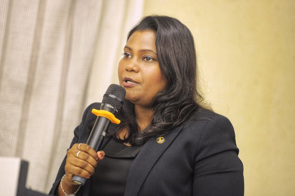 Batu Kawan MP Kasthuriraani Patto speaks during a press conference at the Best Western Hotel, Petaling Jaya December 10, 2018. u00e2u20acu201d Picture by Shafwan Zaidon
