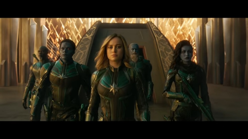 A screengrab from u00e2u20acu02dcCaptain Marvelu00e2u20acu2122 that stars Brie Larson, Samuel L. Jackson, Jude Law, Ben Mendelsohn, Djimon Hounsou and Annette Bening among others.