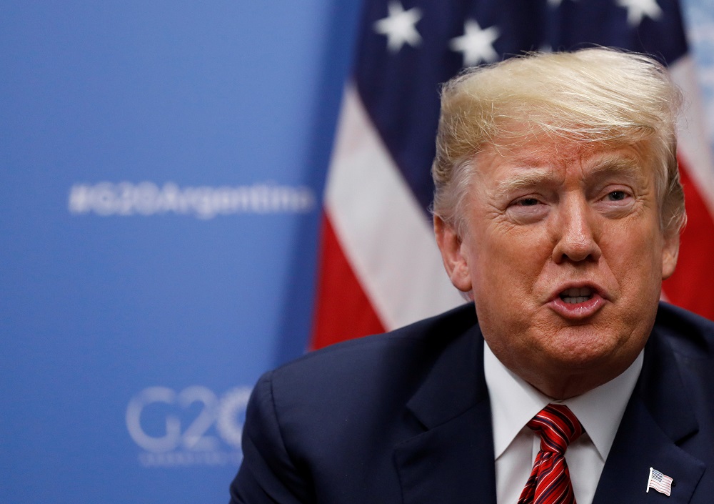 US President Donald Trump attends a meeting with and German Chancellor Angela Merkel during the G20 leaders summit in Buenos Aires, Argentina December 1, 2018. u00e2u20acu201d Reuters pic