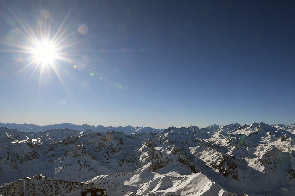 This photo taken on January 30, 2018, shows a view of the Pyrenees mountains from the Observatory of the Pic du Midi, one of France's tallest mountains, in Bagneres-de-Bigorre. u00e2u20acu201d AFP pic        