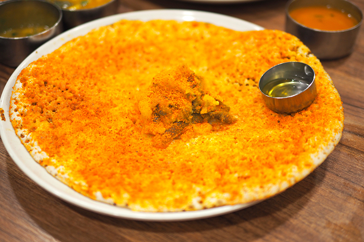 The Pudi Dosa didn't start out in Bangalore, as it was first introduced in Singapore. After it was successful, MTR started to feature it in their Bangalore eateries