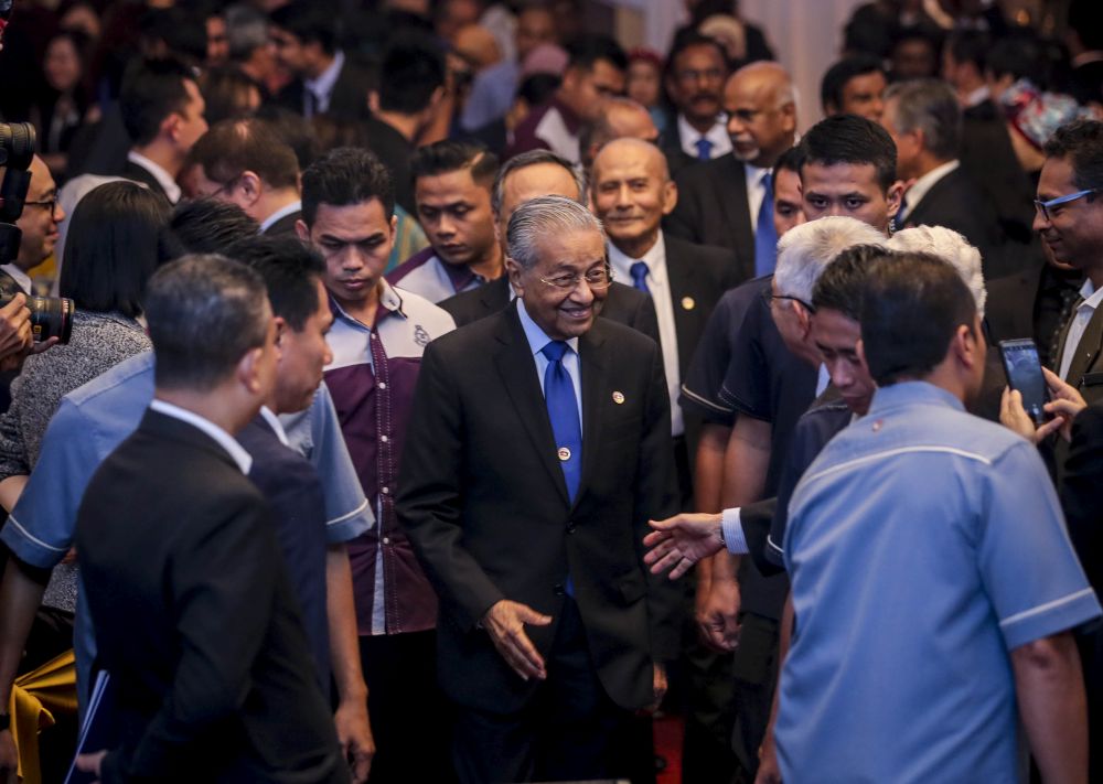 Prime Minister Tun Dr Mahathir Mohamad arrives for the inaugural Dr Mahathir Mohamad Leadership Series at Hotel Istana, Kuala Lumpur December 19, 2018. u00e2u20acu2022 Picture by Firdaus Latif