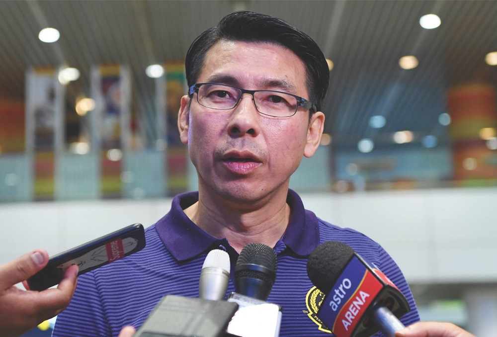 Ketua Jurulatih Skuad Harimau Malaya Tan Cheng Hoe di KLIA 28 Mac 2018. u00e2u20acu201d Foto Bernama