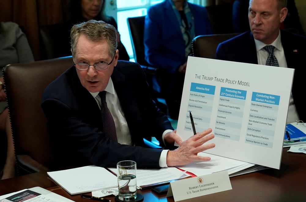 US Trade Representative Robert Lighthizer speaks during a Cabinet meeting held by US President Donald Trump at the White House in Washington, October 17, 2018. u00e2u20acu201d Reuters pic