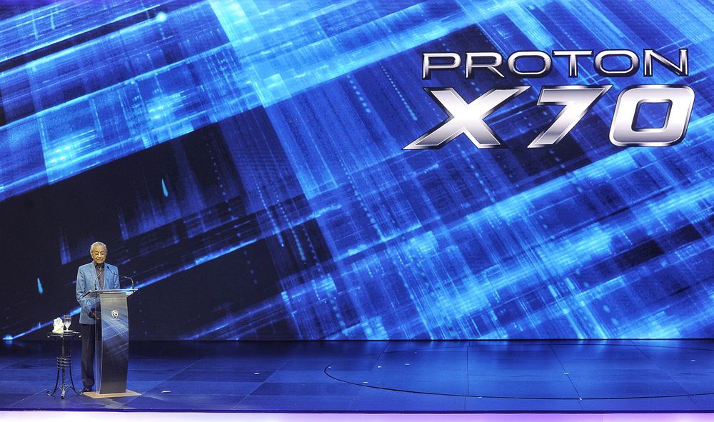 Prime Minister Tun Dr Mahathir Mohamad at the Proton X70 Media Launch in the Grand Ballroom, KL Convention Centre, December 12, 2018. u00e2u20acu201d Picture by Shafwan Zaidon