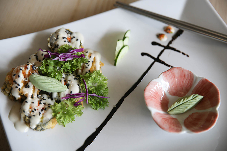 The Global Warming Maki not only promotes an awareness message but it's tasty with its fried batter crust and vegan mayonnaise