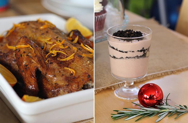 The classic Duck à l’Orange given a very Malaysian hit of 'kunyit' or turmeric (left). Chocolate pudding layered with crushed Oreo cookies (right). 