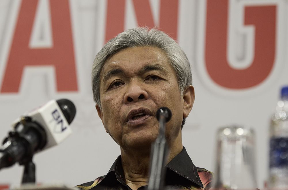 Datuk Seri Ahmad Zahid Hamidi speaks to reporters during the Umno press conference in Kuala Lumpur December 12, 2018. u00e2u20acu2022 Picture by Miera Zulyana
