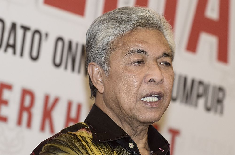 Datuk Seri Ahmad Zahid Hamidi speaks to reporters during the Umno press conference in Kuala Lumpur December 12, 2018. u00e2u20acu2022 Picture by Miera Zulyana