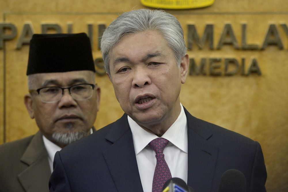 Datuk Seri Ahmad Zahid Hamidi speaks during a press conference at Parliament December 6, 2018. u00e2u20acu201d Picture by Mukhriz Hazim