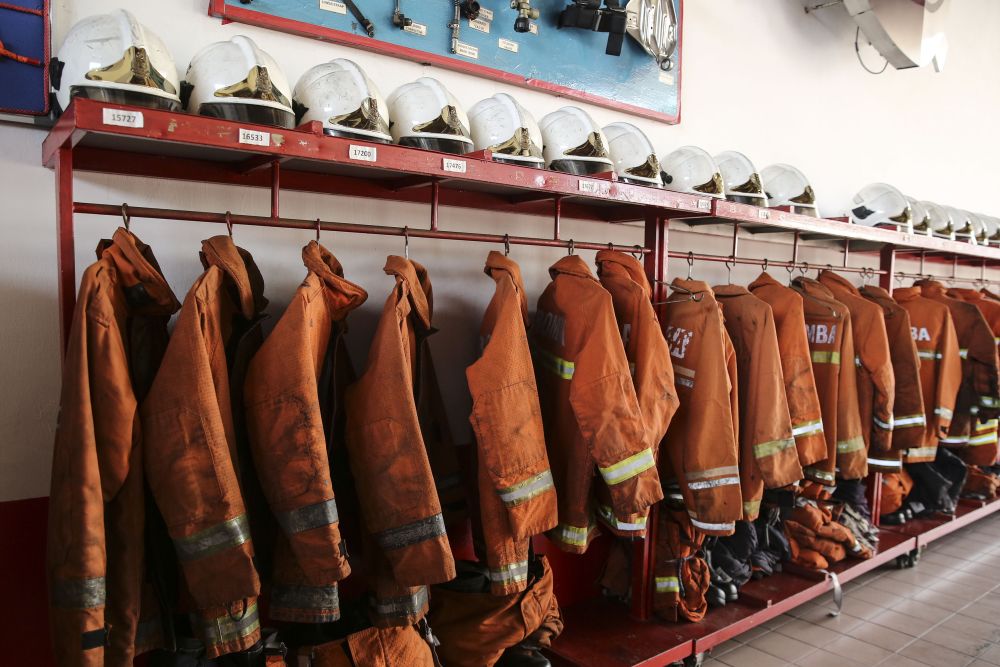 The late Muhammad Adib Mohd Kassimu00e2u20acu2122s equipment are arranged on the equipment rack above his uniform, December 18, 2018. u00e2u20acu2022 Picture by Yusof Mat Isa