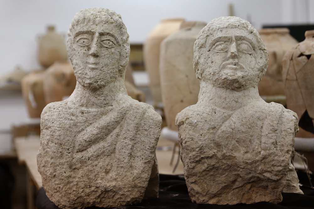 The life-size sculptures found in the northern city of Beit Shean earlier this month. u00e2u20acu201d AFP pic