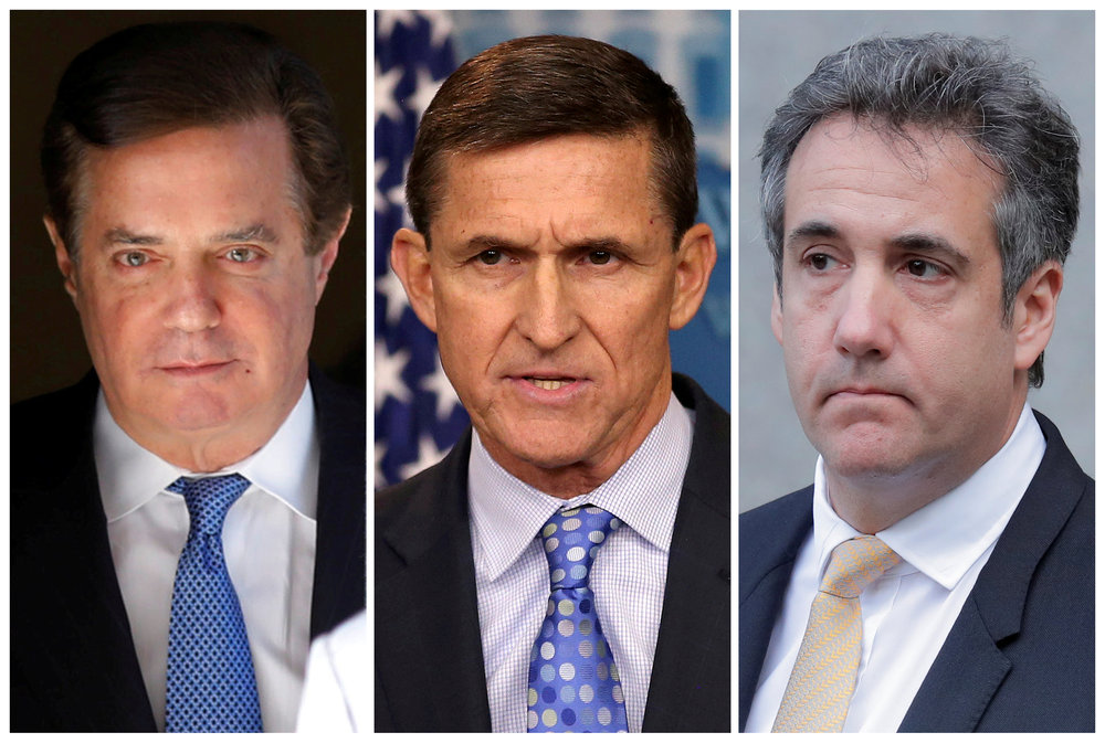 (From left) Former Trump campaign manager Paul Manafort, former US National Security Adviser General Michael Flynn and former lawyer of President Donald Trump Michael Cohen u00e2u20acu201d Reuters file pix