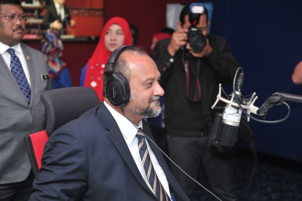 Communications and Multimedia Minister Gobind Singh Deo is pictured during an official visit to the RTM office in Johor Baru December 20, 2018. u00e2u20acu2022 Picture by Ben Tan