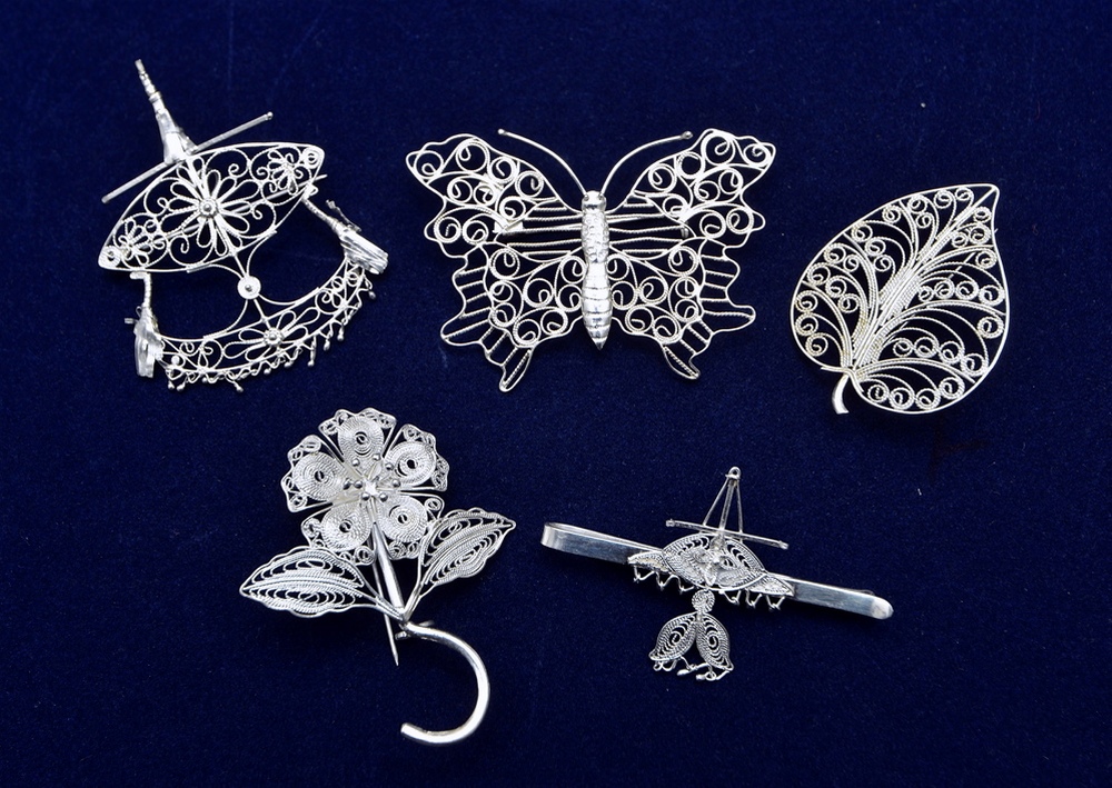 Various brooches made by Razak Ismail who started learning from a tender age of 18.