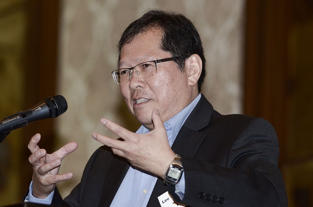 Chairman of CPHM Lee Min Choon speaks during the CPHM Chistmas Dinner in Subang Jaya December 13, 2018. ― Picture by Miera Zulyana